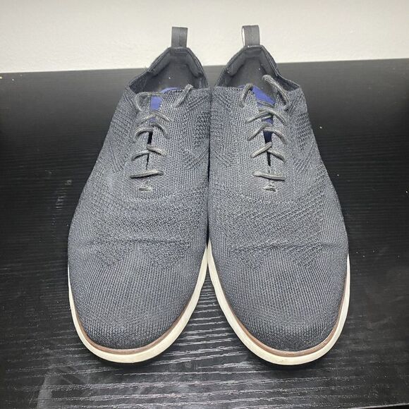 Cole Haan Mens 3.ZEROGRAND Black Wingtip Oxford Knit Shoes Size 11 M C29296 - Picture 2 of 9